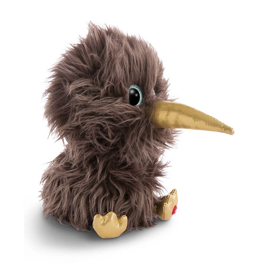 Peluche Kiwi Soda NICI Glubschis 15 Cm - Brun Duveteux - Bec Doré - Oiseau Câlin - Dès La Naissance
